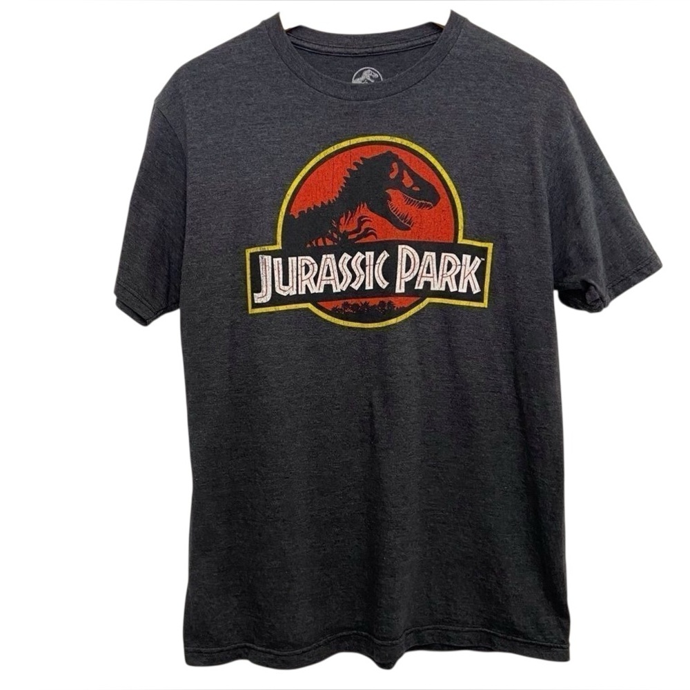 JURASSIC Park movie tee medium short sleeves unisex grey charcoal 50% cotton